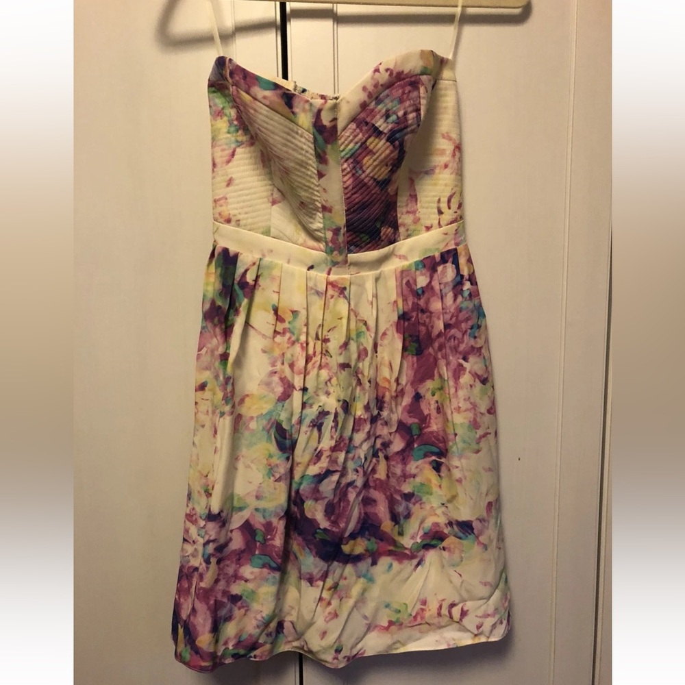 Parker Lily Multicolor Silk Strapless Dress - Picture 4 of 7